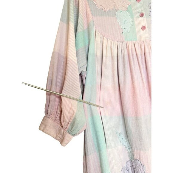 Vtg Nightgown Large Pastel Cotton Prairie Cottagecore Patchwork Dolly - Picture 16 of 16